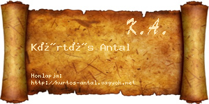 Kürtös Antal névjegykártya